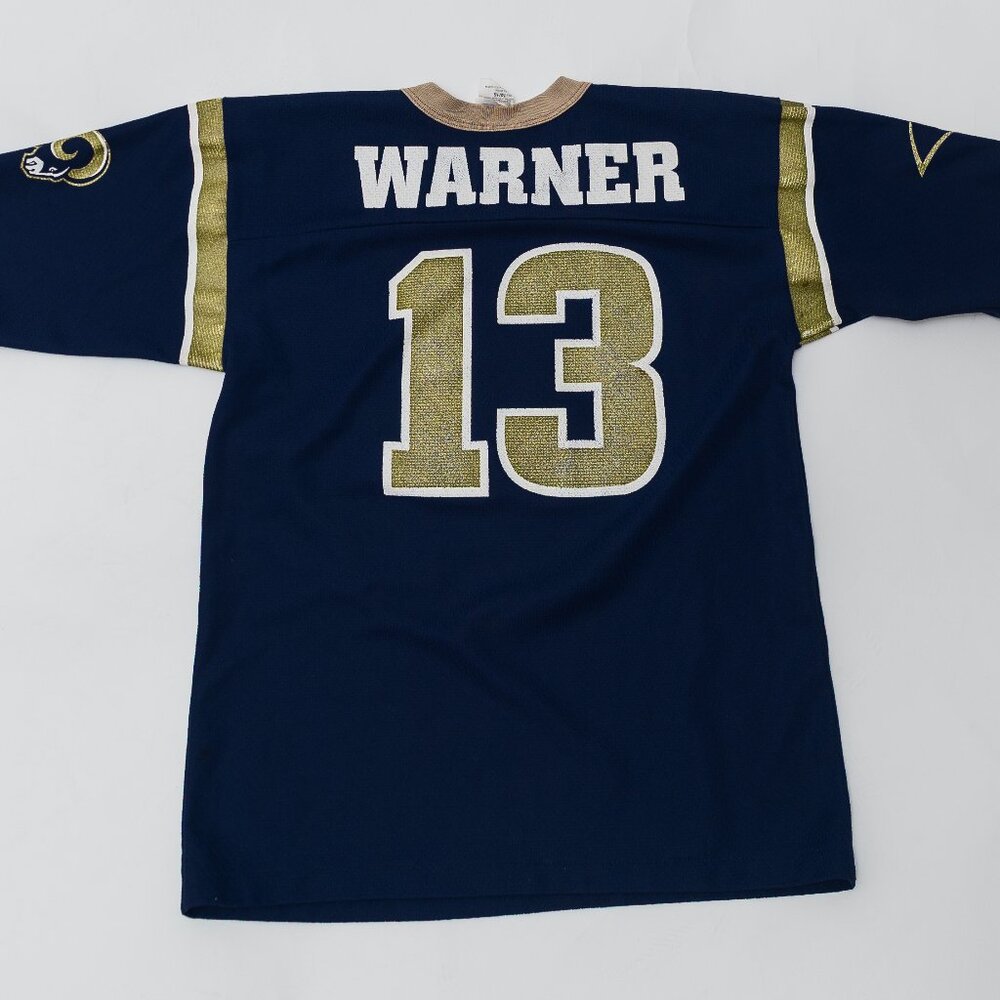Vintage Kurt Warner Jersey Size Youth XL St Louis Rams NFL Football Puma